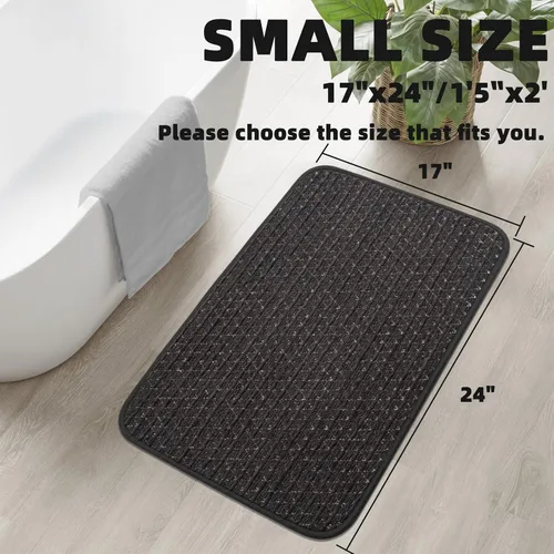 Vista 2 de Alfombra de Baño Fina Antideslizante con Respaldo de Goma de Secado Rápido Súper Absorbente Alfombras de Baño que Caben Debajo de la Puerta