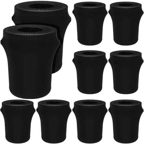 Vista 9 de Tanlade Cubierta elástica para cubo de basura de 32 galones, contenedor de residuos de spandex para exteriores, negro, 1 unidad