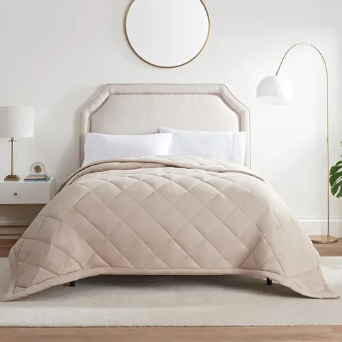 Vista 10 de Serta Manta alternativa de plumón para cama, funda 100% algodón, liberación de manchas Scotchgard, Full/Queen, carbón