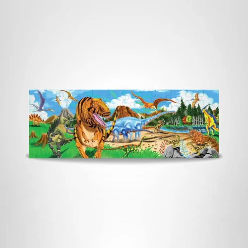 Vista 11 de Melissa & Doug Land of Dinosaurs - Rompecabezas, diseño de dinosaurios, (48 piezas, 4 pies de largo)