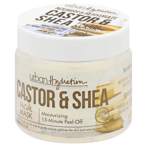 Vista 3 de Urban Hydration Máscara facial de ricino y karité Combate la piel seca, elimina las impurezas de la piel, exfolia y unifica el tono de la piel