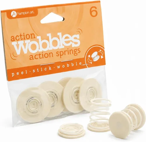 Vista 11 de Hampton Art Action Wobbles, anclajes de resorte autoadhesivos para manualidades de papel dimensionales, mini, paquete de 100