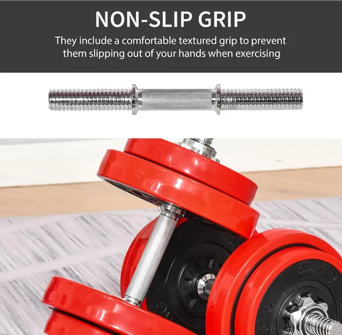 Vista 5 de Soozier Adjustable Dumbbell Set, Convertible to Barbell Weight Set for Home Gym Women and Men Weight Lifting Training.