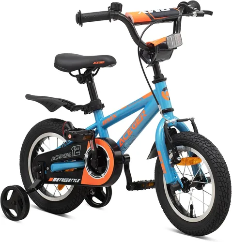 Vista 13 de ACEGER Bicicleta para niños de 2 a 10 años, estilo BMX, para niños y niñas de 2 a 10 años, bicicleta para niños de 12, 14 y 16 pulgadas, con ruedas