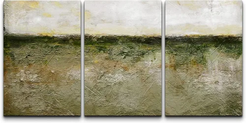 Vista 265 de wall26 Lienzo enmarcado para pared, juego de arte de acuarela pastel, paisaje rural, ilustraciones con formas abstractas, arte moderno, decorativo