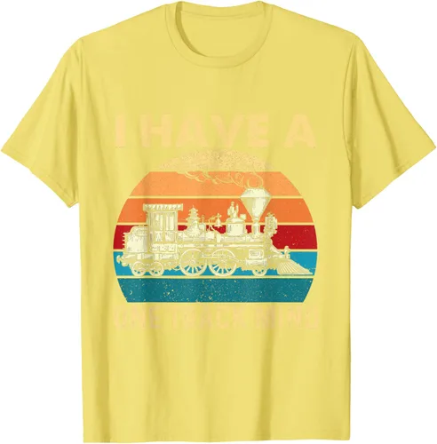 Vista 34 de Camiseta con texto en inglés "I Have A One Track Mind - Trainspotter Model Train Railroad, Negro, S