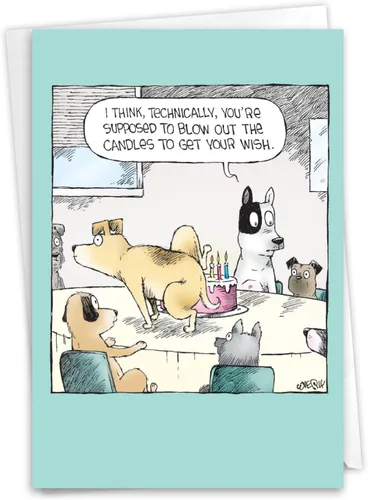 Vista 12 de NobleWorks - 1 tarjeta de cumpleaños humorística con sobre - Caricaturas divertidas para saludos de cumpleaños, tarjeta de celebración - Adorables