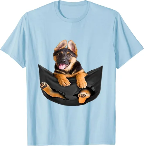 Vista 104 de Dog Lovers Gifts - Camiseta divertida con cara de perro con bolsillo, Negro, S
