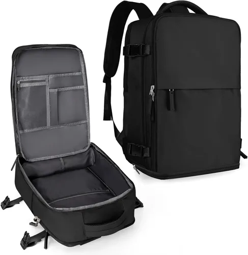 Vista 16 de coowoz Mochila de mano para mujeres y hombres, mochila de viaje aprobada por aerolíneas, mochila deportiva para laptop, A- Beige, Compacto