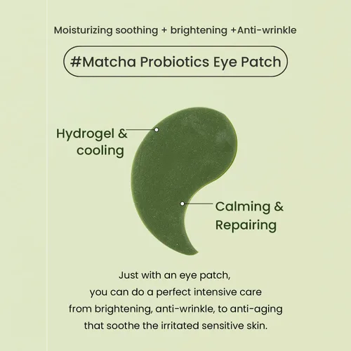 Vista 3 de HEIMISH Matcha Biome - Parche de hidrogel para ojos – Parches antienvejecimiento para debajo de los ojos, hidratante, reafirmante, calmante