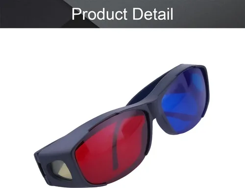 Vista 4 de Othmro Gafas de estilo 3D duraderas Gafas de visión 3D Gafas de juego de película 3D Gafas de juego de película rojo-azul Gafas 3D Marco de plástico