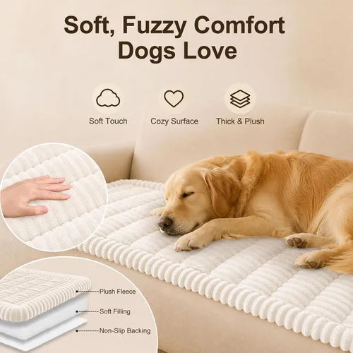 Vista 29 de decorUhome Funda de sofá para perros, funda antideslizante y mullida para sofá, para asiento, respaldo y reposabrazos, protector de sofá suave