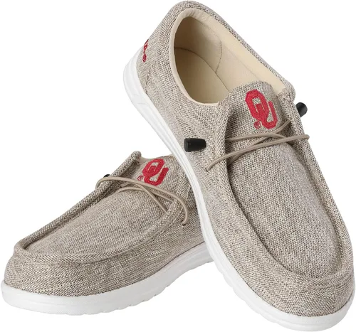 Vista 21 de FOCO Men's NCAA College Team Logo Lightweight Loafers Lace Up Cotton Knit Shoes
