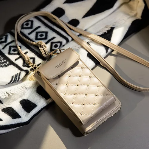 Vista 2 de Montana West Monedero pequeño cruzado para teléfono celular para mujer, con bloqueo RFID, cartera para teléfono celular