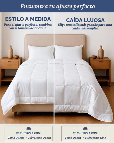 Vista 5 de Comforter Twin Size - Down Alternative Duvet Insert - White, 68" x 88" 01-Blanco
