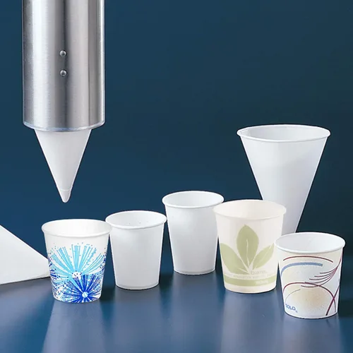 Vista 2 de Cono de papel ecológico SOLO 4R-2050, borde redondeado, 4 onzas Capacidad de 2.7" x 3.3", color blanco, 4 onza, 5000