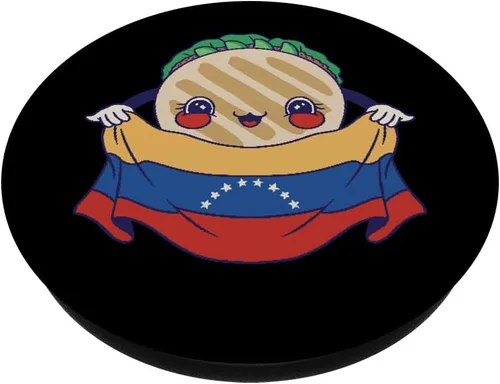 Vista 2 de Venezuela Arepa PopSockets de personaje PopGrip estándar