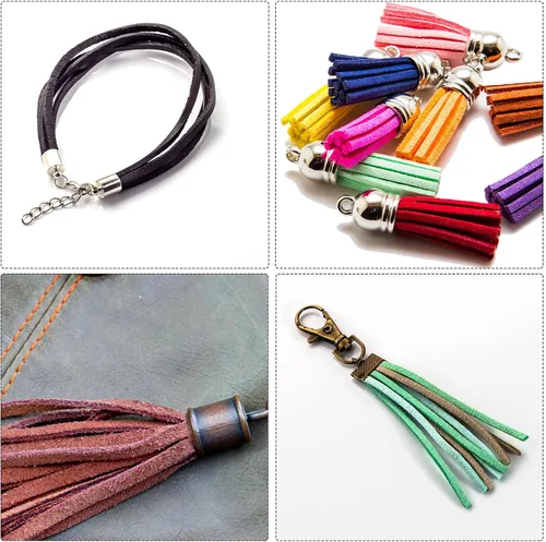 Vista 7 de uxcell Cordón de gamuza, 49.21 yardas, 0.197 in, cuerda plana de hilo de cuero para bolso, bolso, cordones de zapatos, manualidades, fabricación