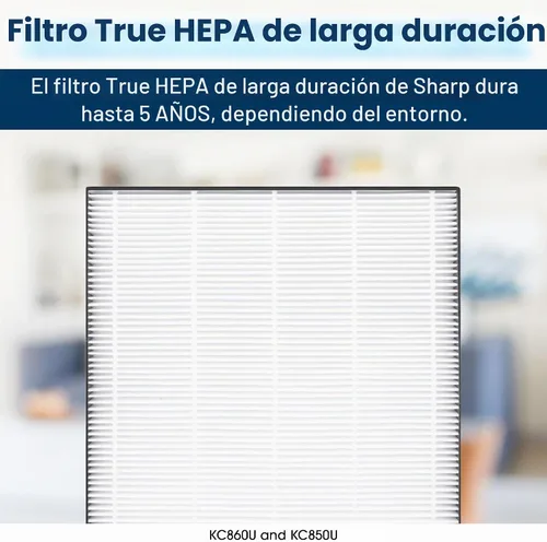 Vista 8 de Sharp KC-850U, purificador de aire Plasmacluster con función humidificadora