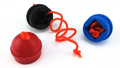 Vista 2 de Honbay 3 soportes de tiza de goma de color mixto para mesa de billar con cuerda