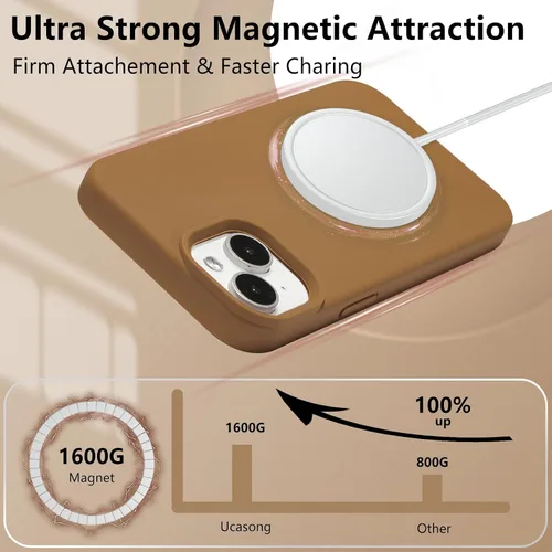 Vista 627 de Funda magnética de silicona para iPhone 13 Pro, color blanco antiguo [Compatible con Magsafe] [Forro de microfibra suave antiarañazos], funda