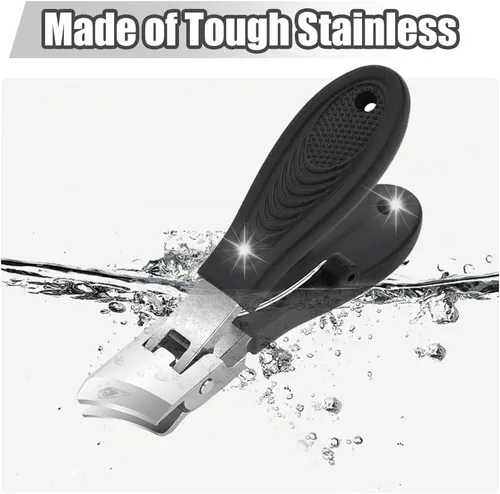 Vista 5 de Cortauñas inclinada antisalpicaduras con apertura de mandíbula ancha, cortador de uñas resistente con mango cómodo, perfecto para cortaúñas de pies