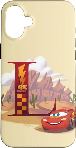 Vista 23 de Disney & Pixar - Carcasa para iPhone 17, diseño de letra L con monograma de letras L Lightning McQueen