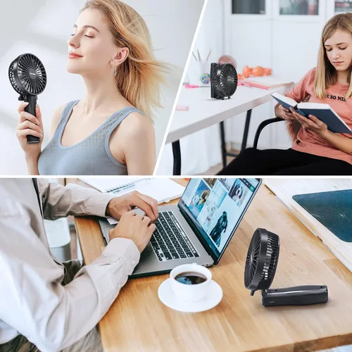 Vista 7 de FARADAY Ventilador de mano personal de 4800 mAh, ventilador de refrigeración de viaje, potentes ventiladores portátiles pequeños, ventilador de mesa
