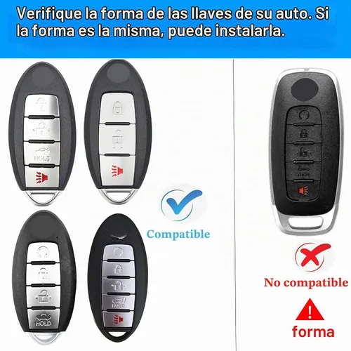 Vista 2 de Kirsnda - Funda para llavero de Nissan con cadena, funda protectora de TPU suave para llaves de auto, compatible con Altima Rogue Maxima Pathfinder