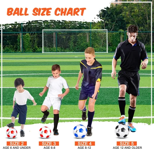 Vista 3 de Jenaai 24 pelotas de fútbol desinfladas con inflador, tamaño oficial a granel, para adolescentes, adultos, niños, interiores y exteriores, deportes