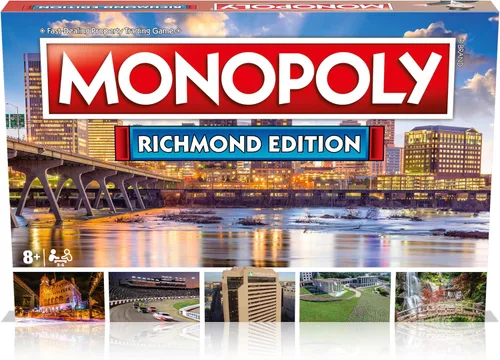 Vista 7 de Monopoly Juego de mesa Richmond Edition: 2-6 jugadores Juegos de mesa familiares para niños y adultos, juegos de mesa para niños de 8 años