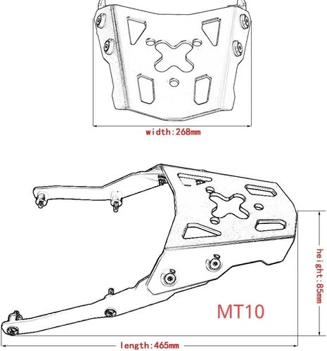 Vista 6 de Estante de carga para Yamaha y aha MT07 MT09 MT10 FZ07 FZ09 FZ10 motocicleta negro portaequipajes trasero con pernos 2014 2015 2016 2017
