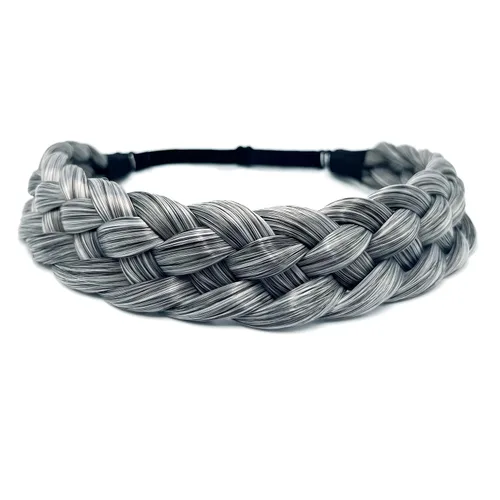 Vista 21 de Diadema de pelo sintético de 5 hebras trenzadas, clásicas, gruesas, anchas, trenzadas, elásticas, multicolor, accesorios de belleza para el cabello