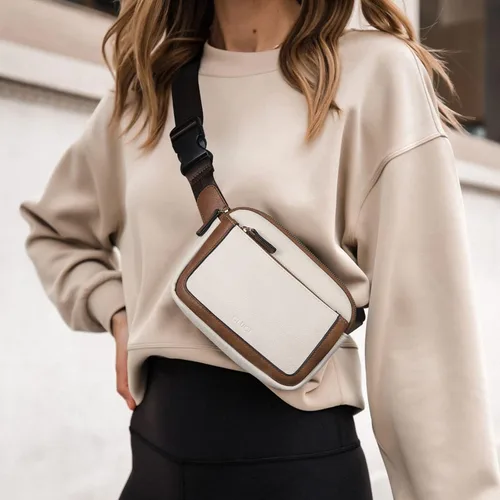 Vista 2 de CLUCI Riñonera para mujer, mini bolsa cruzada en todas partes, correa ajustable, piel vegana para mujer