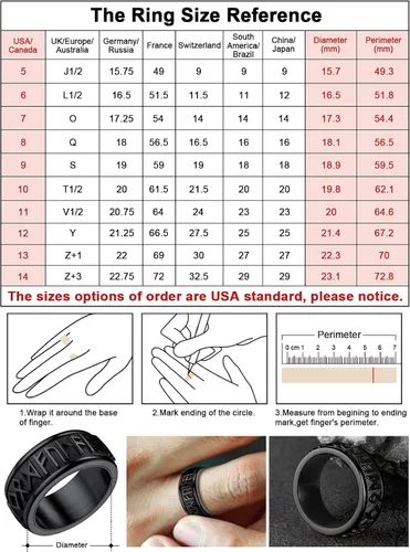Vista 6 de FaithHeart Anillo giratorio nórdico vikingo con runas de acero inoxidable chapado en oro para hombres y mujeres, puede grabar personalizado