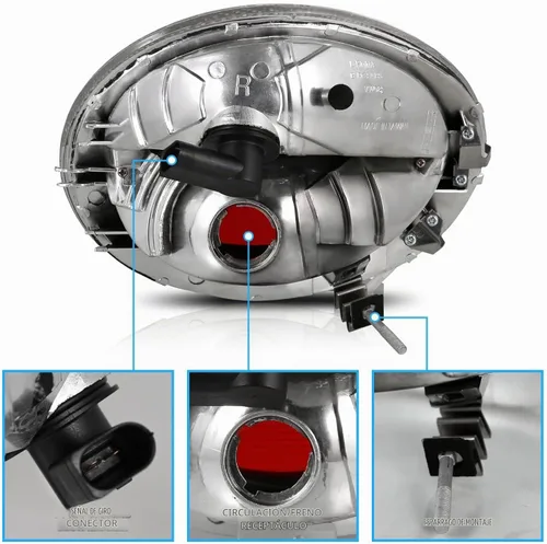 Vista 5 de AmeriLite Luces traseras Altezza negras transparentes para Volkswagen Beetle 1998-2005 - lado del pasajero y del conductor Negro