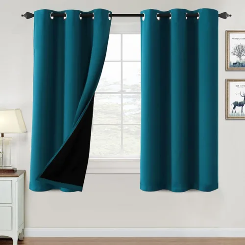 Vista 36 de H.VERSAILTEX Cortinas 100% de opacidad para dormitorio, con aislamiento térmico, cortinas opacas de 63 pulgadas de largo, cortinas de bloqueo