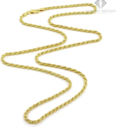 Vista 2 de Giorgio Bergamo Cadena de plata de ley 925 italiana de 0.039in a 0.217in, cadena de corte de diamante, chapado en oro amarillo o pulsera, Metal,