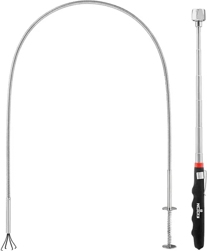 Vista 11 de NoCry Herramienta de recogida de garra magnética flexible con luz LED brillante - Herramienta de recogida magnética retráctil de 27.7 pulgadas