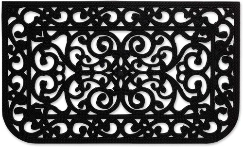 Vista 23 de DII Colección de felpudos de goma para todo tipo de clima, 18x30, entramado de diamante marrón