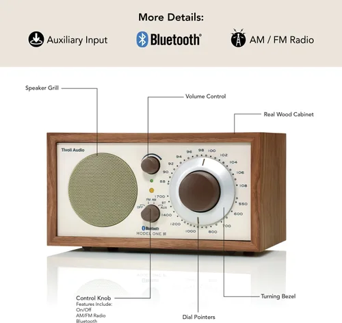 Vista 8 de Radio AM/FM con Bluetooth, Tivoli Audio M1BTBBS, Modelo uno