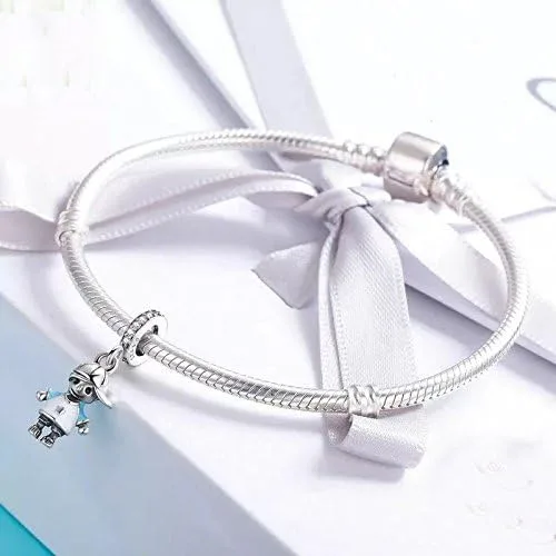 Vista 3 de ABAOLA Abalorios colgantes de plata de ley 925 para niños o niñas para pulsera y collar de moda, Plata esterlina
