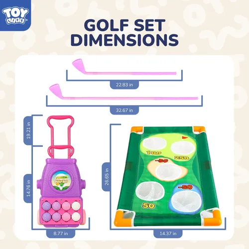Vista 5 de TOY Life Clubes de golf para niños 3-5, juego de golf para niños, palos de golf para niños pequeños, juegos de golf para niños de 3 a 4 años