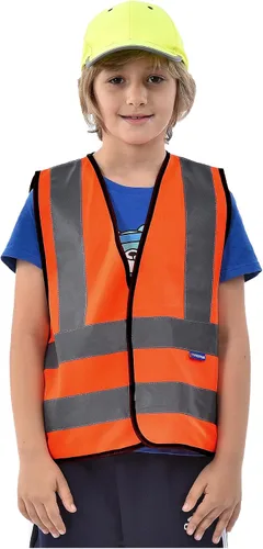 Vista 6 de AYKRM Chaleco de alta visibilidad para niños chaleco de seguridad reflectante de alta visibilidad