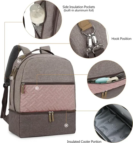 Vista 4 de Mochila para extractor de leche - Bolsa más fresca y resistente a la humedad para madre