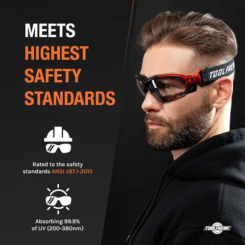 Vista 4 de ToolFreak Recka - Conjunto de gafas y gafas de seguridad, clasificado según ANSI z87.1-2015, accesorios incluidos