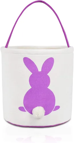 Vista 7 de [Usado] MONOBLANKS - Cestas de Pascua de conejo, color azul A Cubo vacío grande con asa, para caza de huevos de Pascua, dulces y soportes de regalo