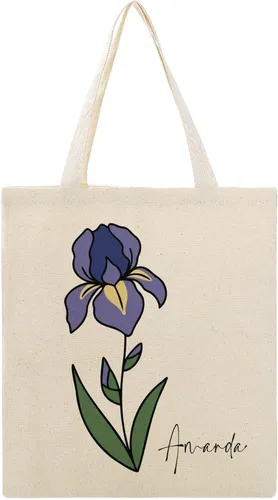Vista 18 de Bolso de mano personalizado de la flor del nacimiento del mes del nacimiento