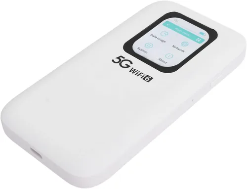 Vista 9 de Hotspot móvil WiFi 5G, enrutador portátil Wi Fi 6 para viajes soporta hasta 16 dispositivos, pantalla táctil de 2.01 pulgadas, con ranura