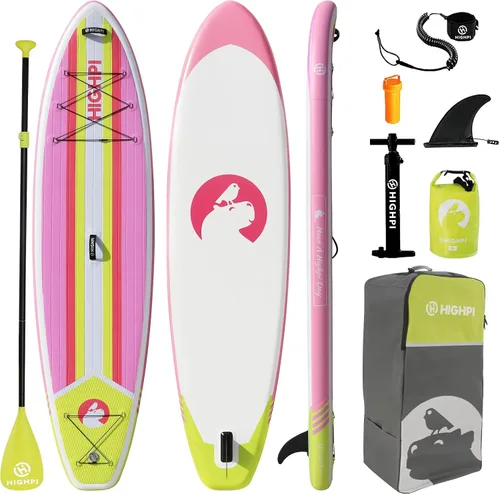 Vista 11 de Highpi Inflatable Stand Up Paddle Board for Youth and Adults – Wide Sup with Premium Accessories, Blow Up Paddleboard for Surfing, Fishing, Yoga &